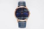 Swiss Replica Vacheron Constantin Patrimony Rose Gold Watch Blue Dial & Leather 40MM